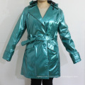 PU Blue Hooded Raincoat for Adult